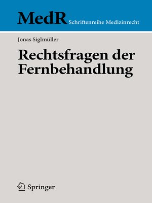 cover image of Rechtsfragen der Fernbehandlung
